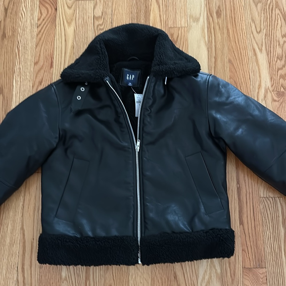 NEW Gap Vegan Leather Sherpa-Trim Jacket - Picture 6 of 7